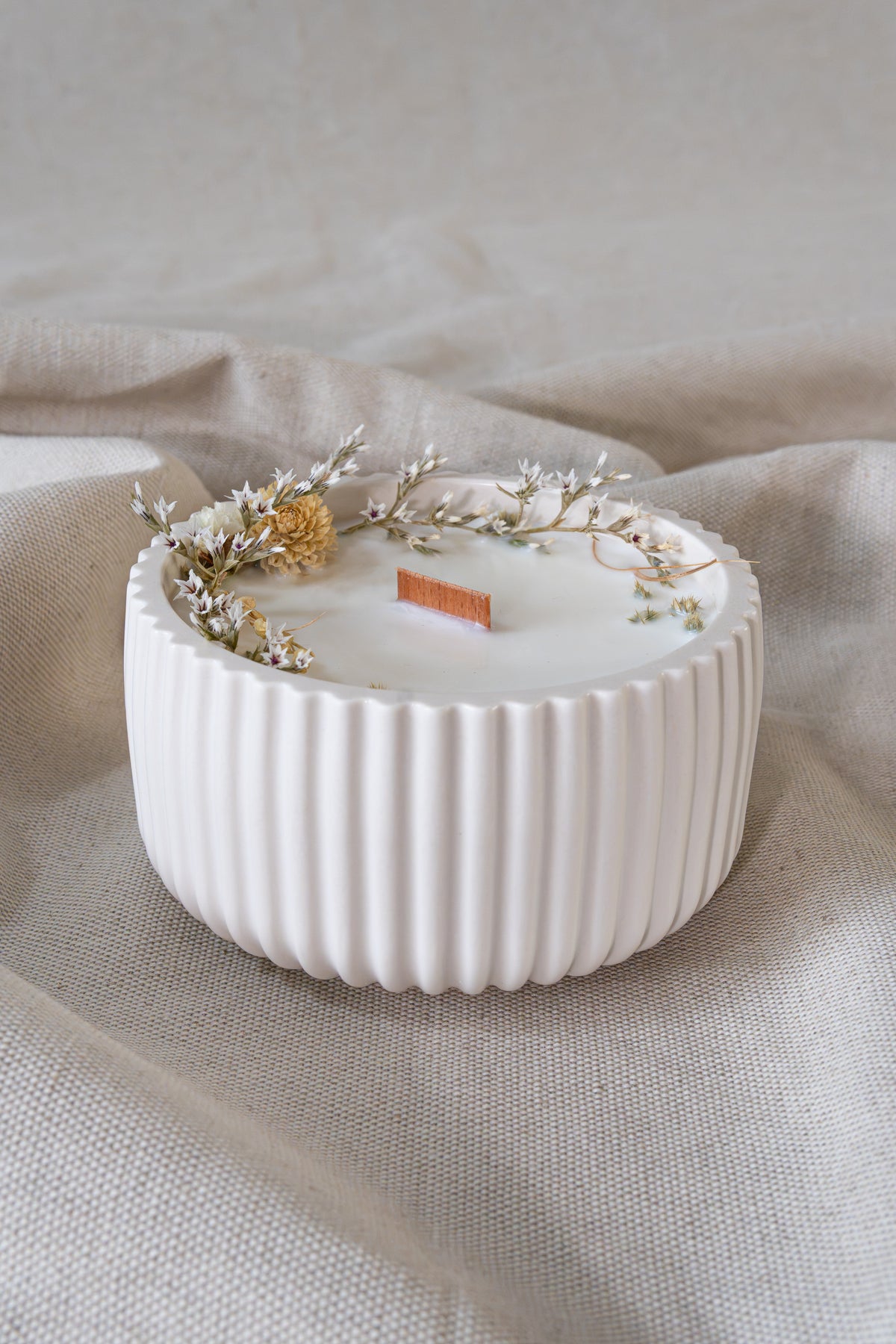 Bougie fleurie - Fleur de coton