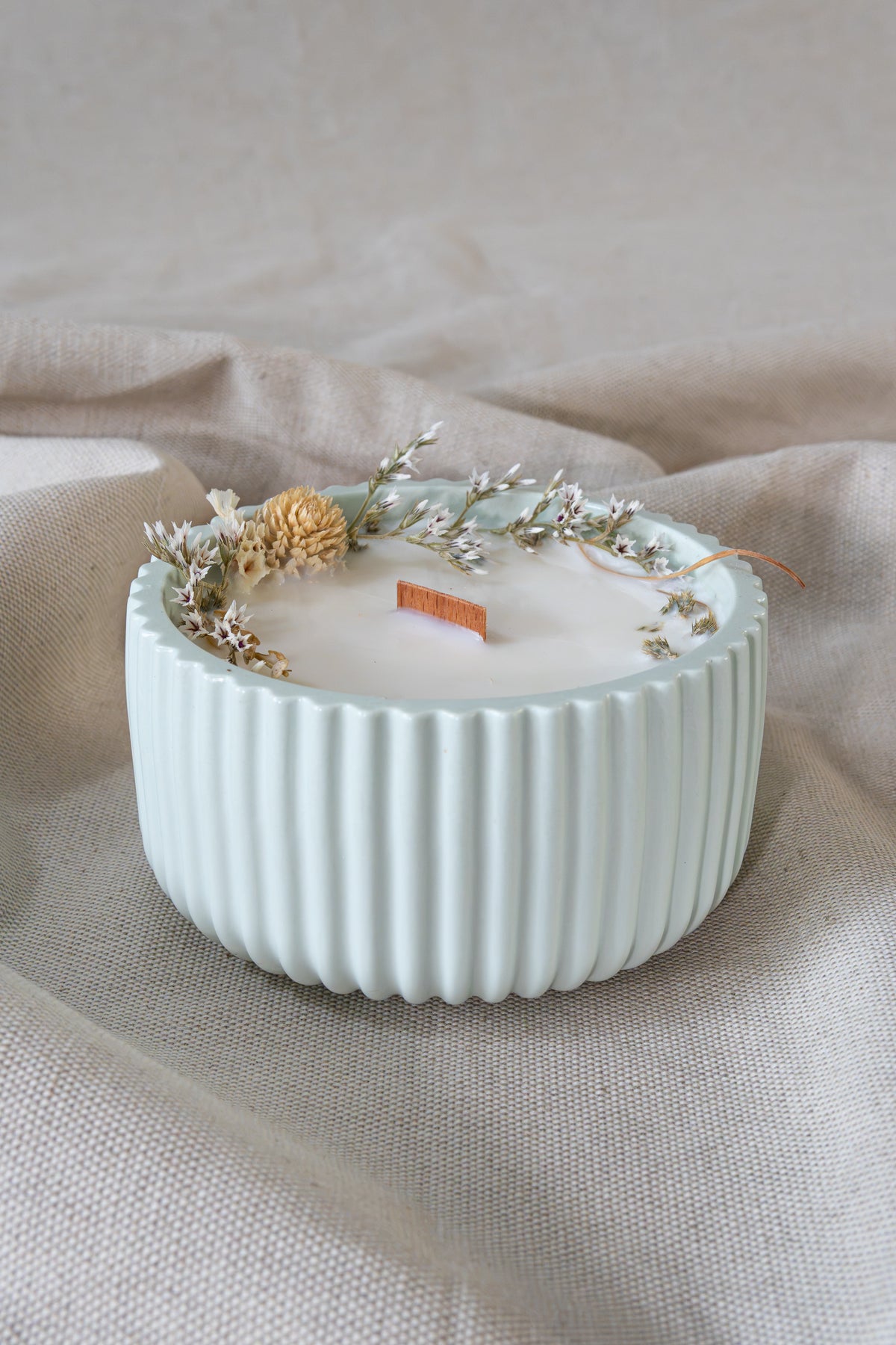 Bougie fleurie - Fleur de coton