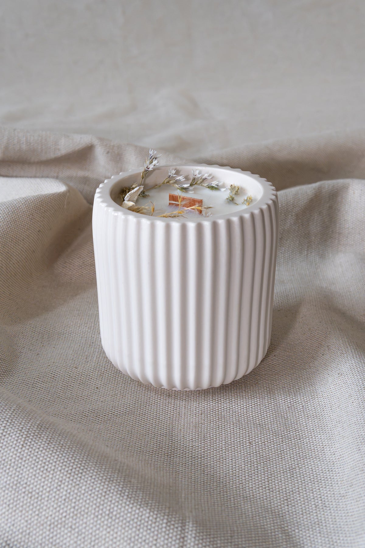 Bougie fleurie - Fleur de coton