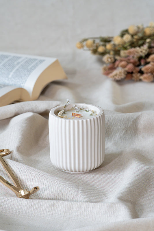 Bougie fleurie - Fleur de coton