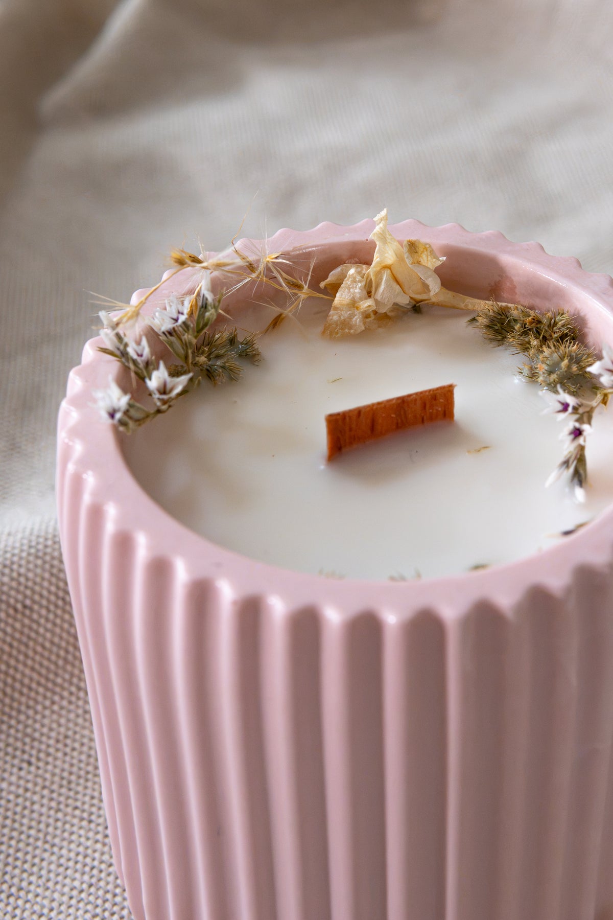 Bougie fleurie - Fleur de coton
