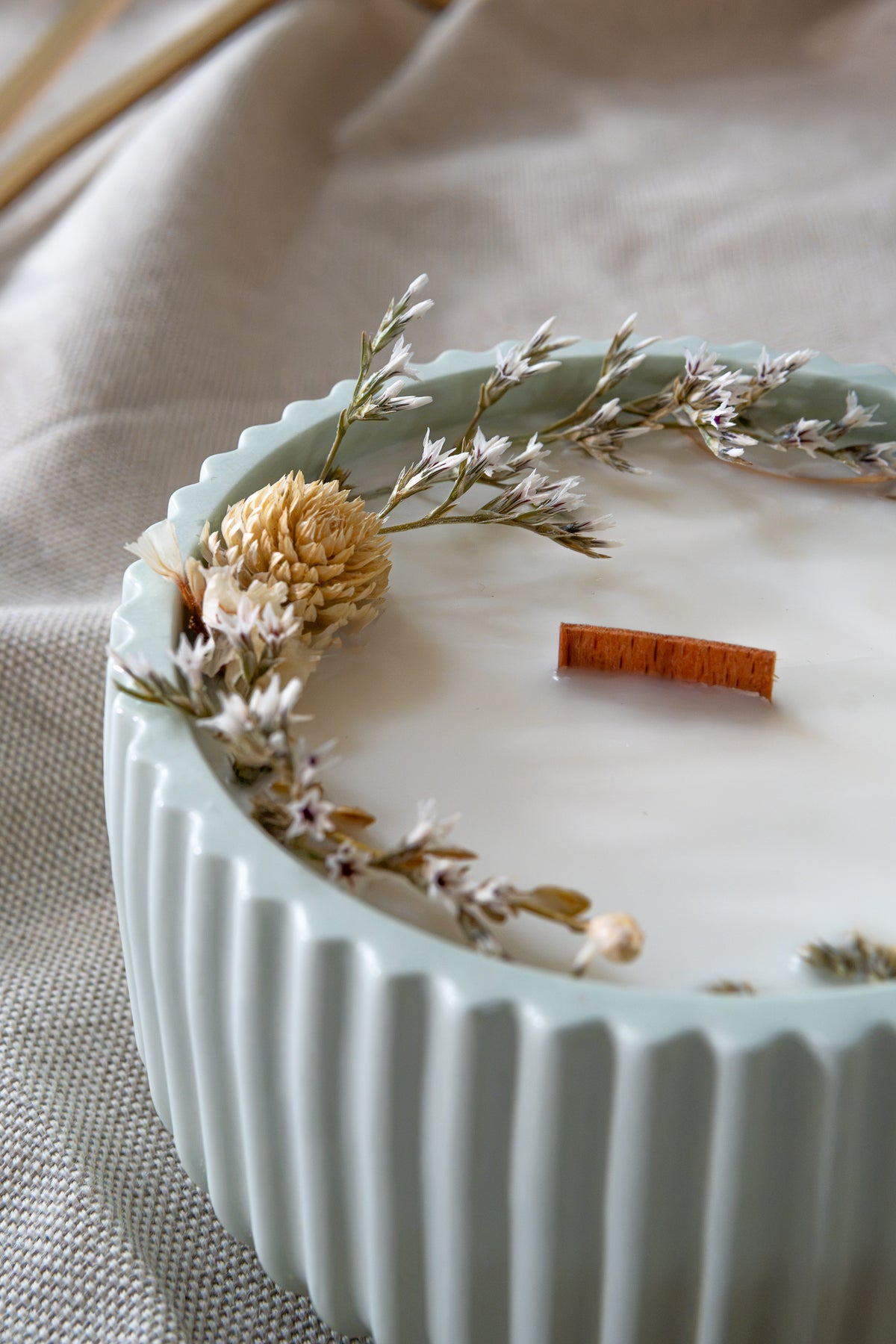 Bougie fleurie - Fleur de coton