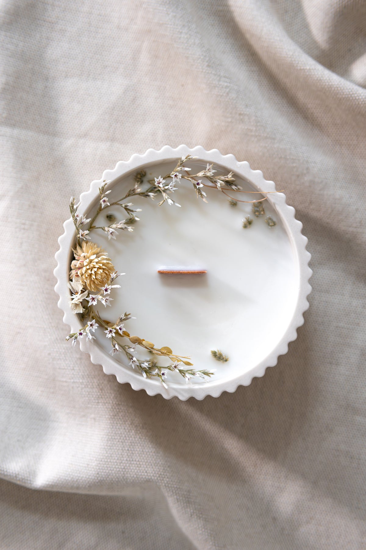 Bougie fleurie - Fleur de coton