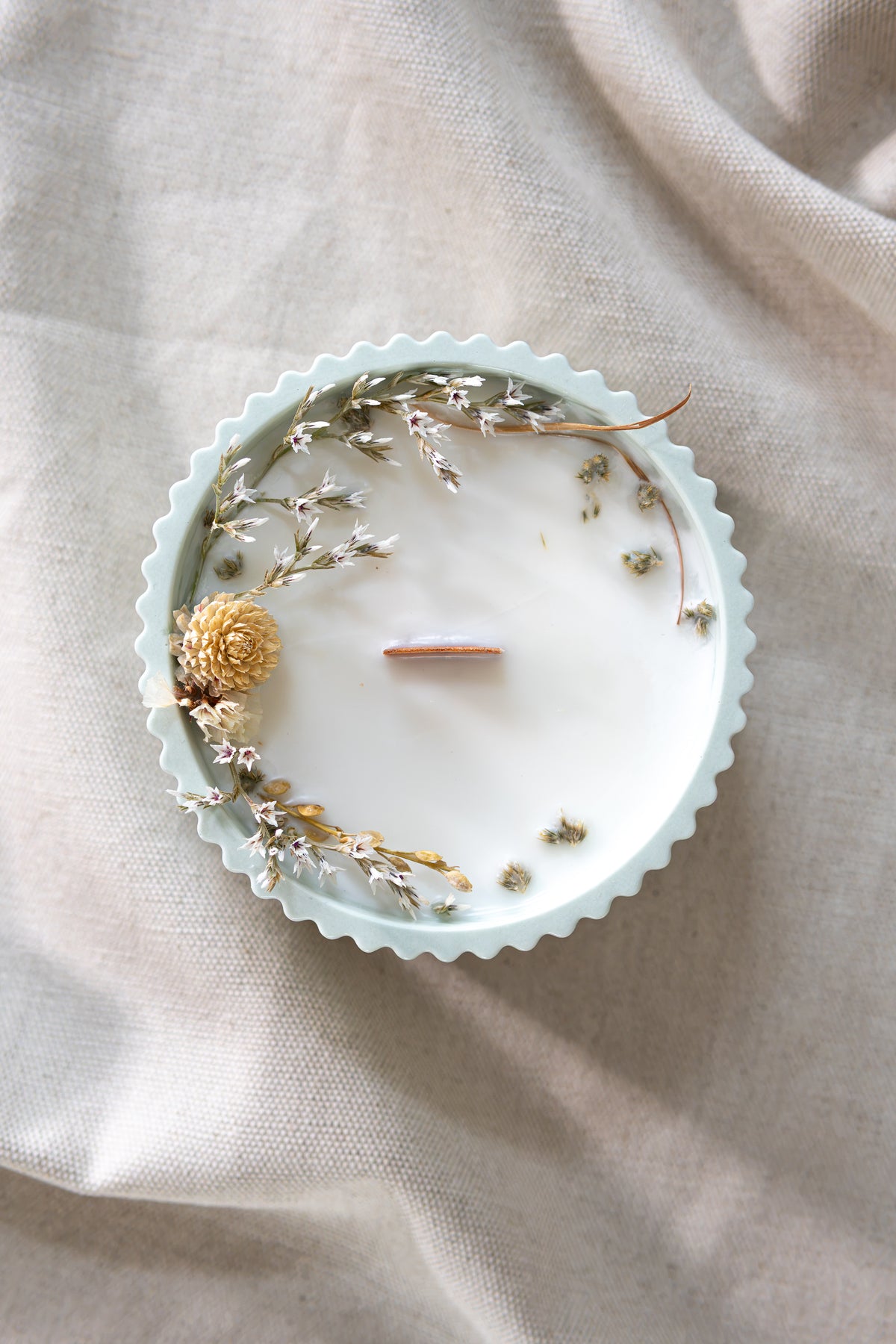 Bougie fleurie - Fleur de coton