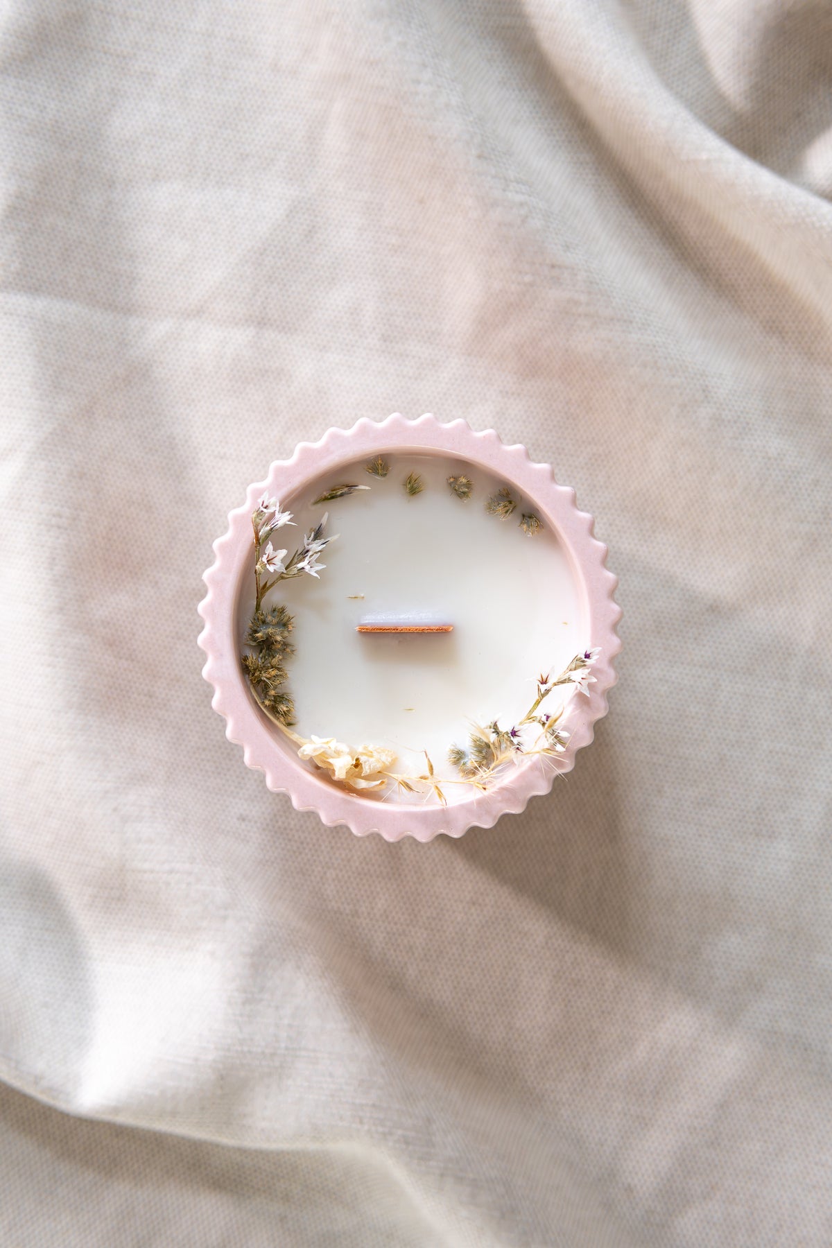Bougie fleurie - Fleur de coton