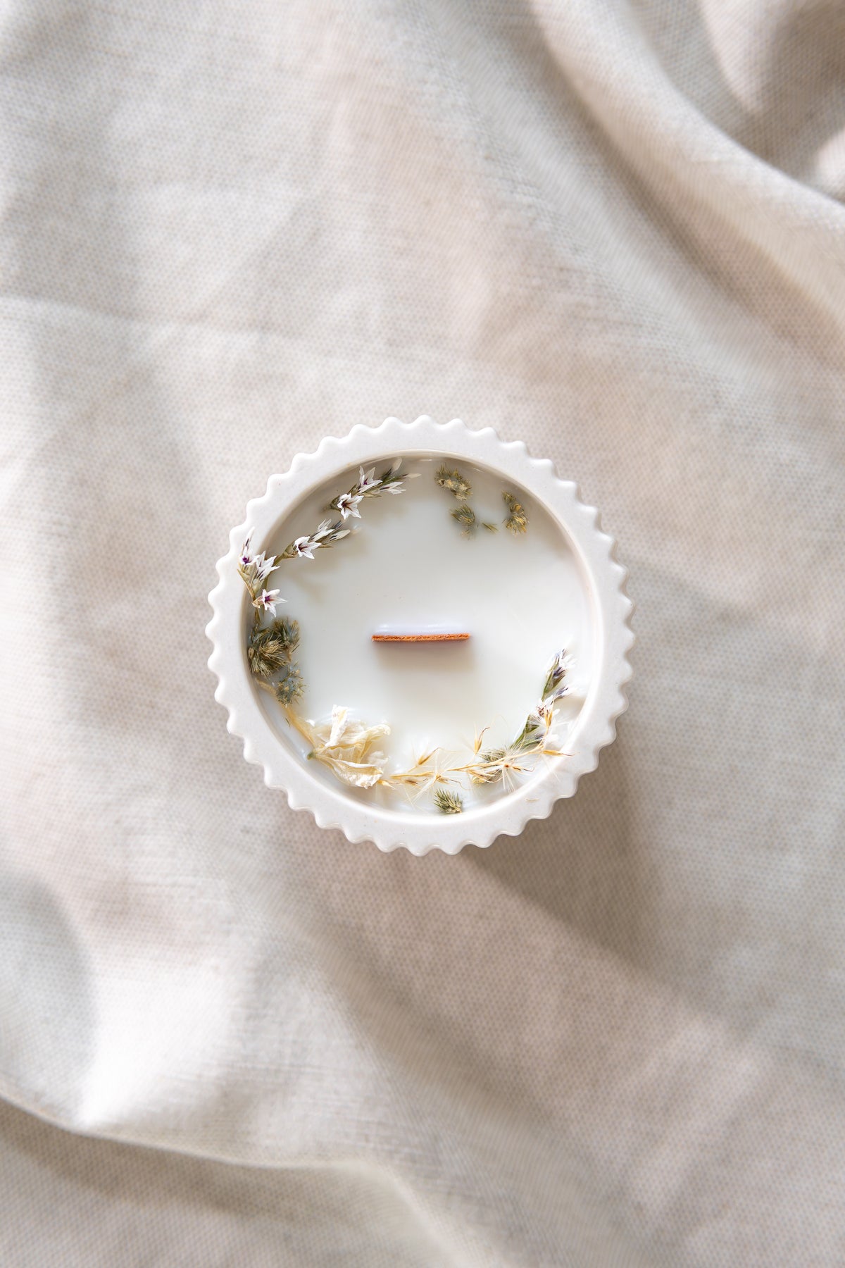 Bougie fleurie - Fleur de coton