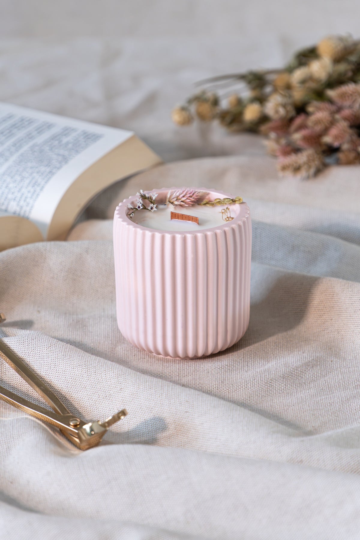Bougie fleurie - Pêche de vigne